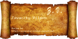 Zavaczky Vilmos névjegykártya