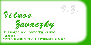 vilmos zavaczky business card